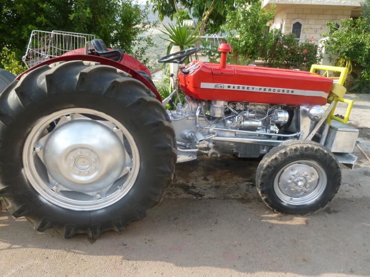 A spruced-up Massey Ferguson tractor on the outskirts of Cana like the ones I remember the dairy farmers driving in Eltham