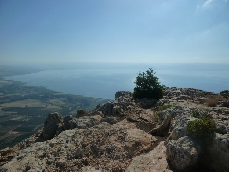 The Sea of Galilee from the top of Mount Arbel