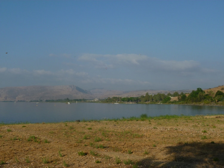 Another view of Mount Arbel across the lake